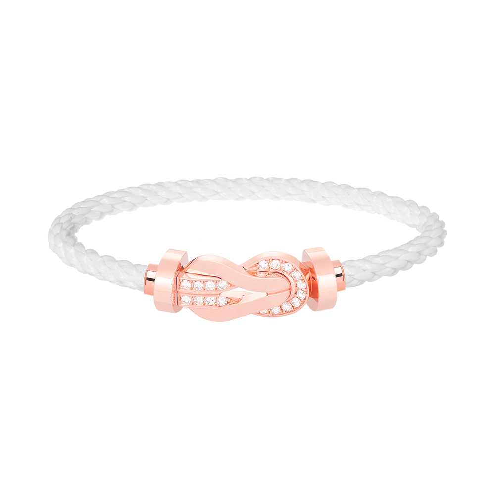 ˇGilded EraˇCHANCE LARGE 8 FIGURE BUCKLE HALF DIAMOND BRACELET ROSE GOLD