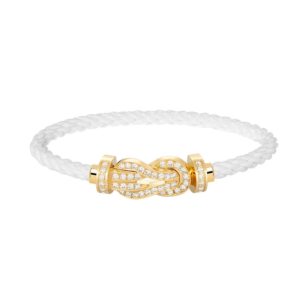 ˇGilded EraˇCHANCE LARGE 8 FIGURE BUCKLE FULLDIAMOND BRACELET GOLD