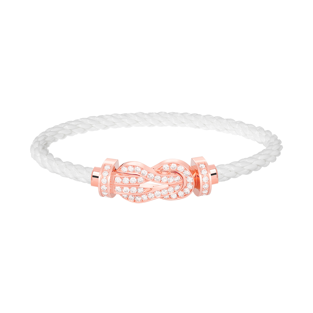 ˇGilded EraˇCHANCE LARGE 8 FIGURE BUCKLE FULL DIAMOND BRACELET ROSE GOLD