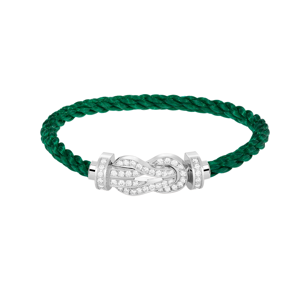ˇGilded EraˇCHANCE LARGE 8 FIGURE BUCKLE FULL DIAMOND BRACELET SILVER