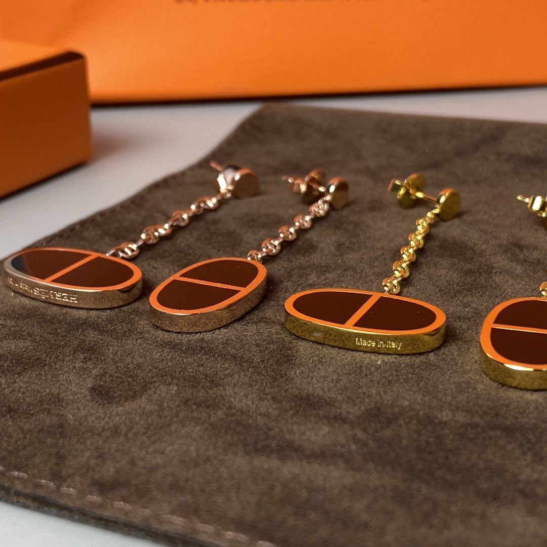 ˇGilded EraˇCHAINE VERSO BLACK CERAMIC EARRINGS