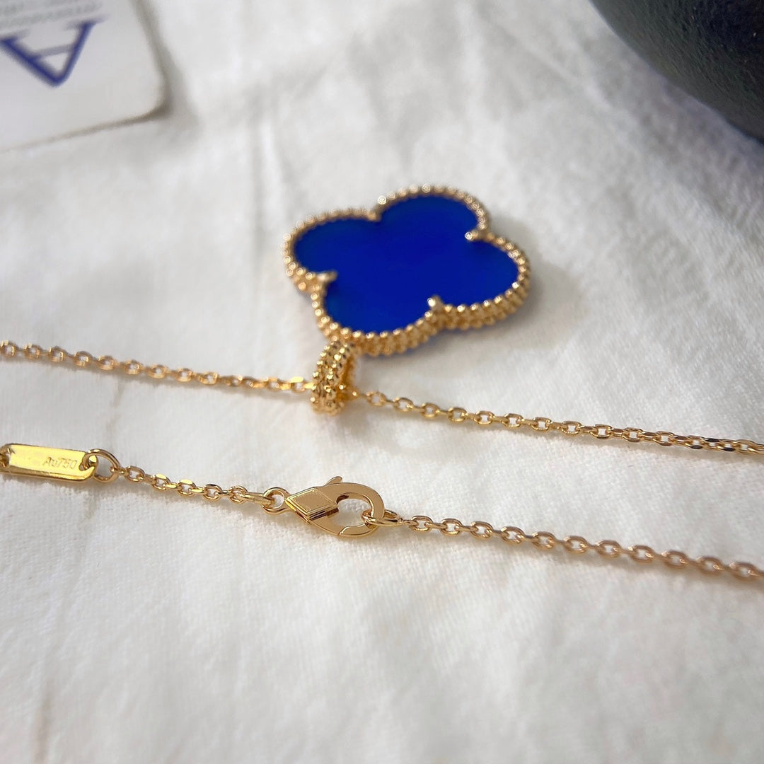 ˇGilded EraˇCLOVER 25MM NECKLACE TURQUOISE ROSE GOLD
