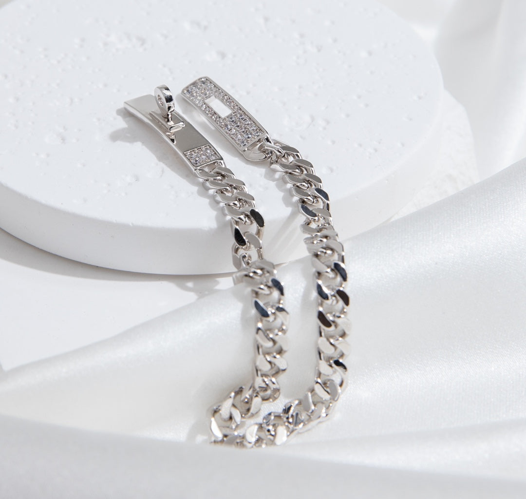 ˇGilded EraˇKELLY CHAIN SILVER DIAMOND BRACELET