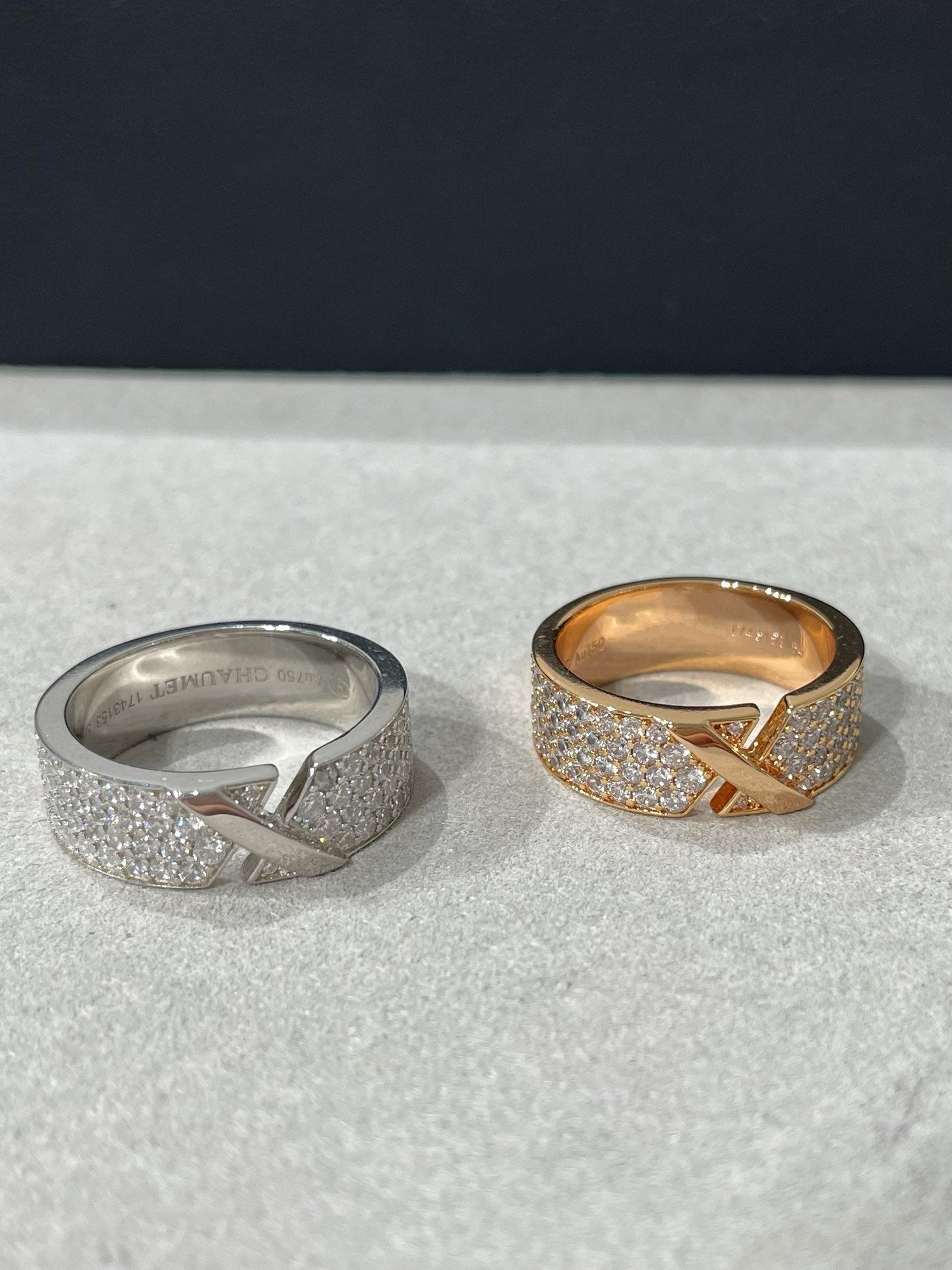 ˇGilded EraˇLIENS EVIDENCE DIAMOND PAVED RING