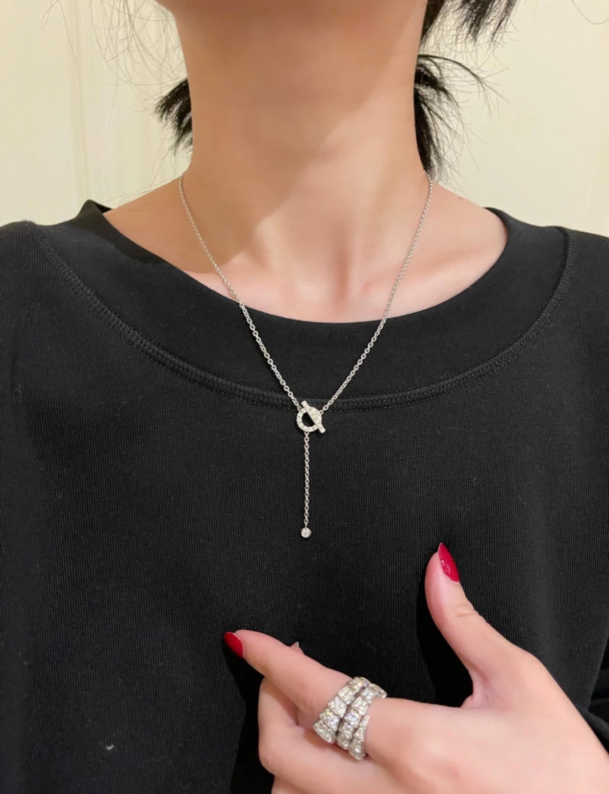 ˇGilded EraˇFINESSE SILVER DIAMOND NECKLACE