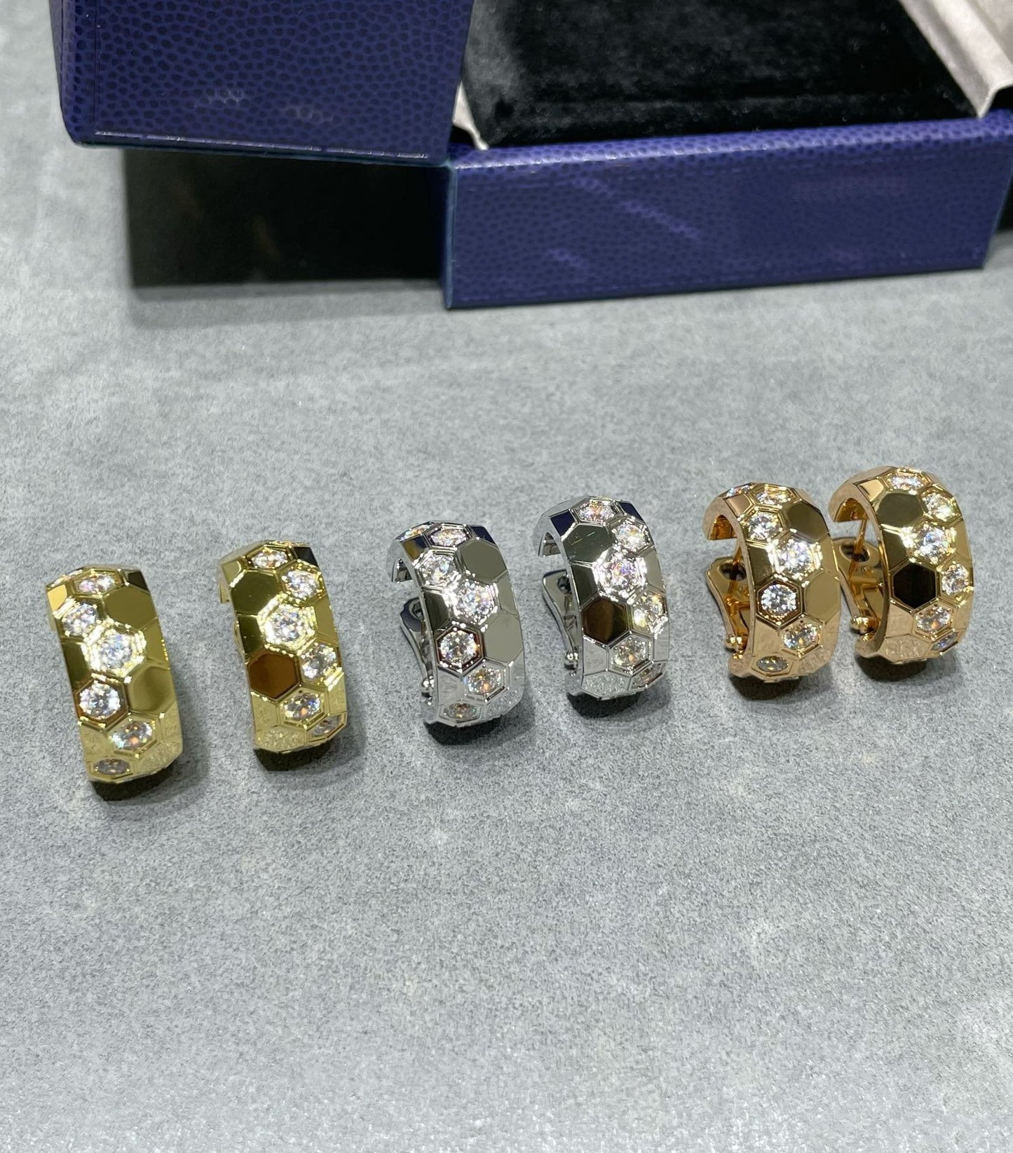 ˇGilded EraˇBEE LOVE DIAMOND HOOP EARRINGS
