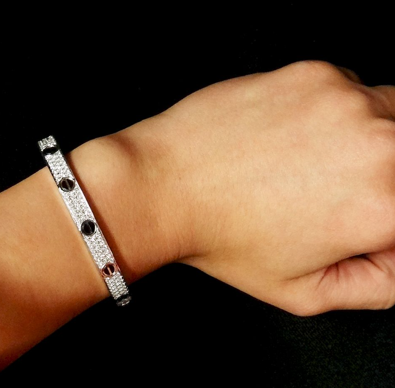 ˇGilded EraˇLOVE BRACELET 6.1MM DIAMOND-PAVED CERAMIC
