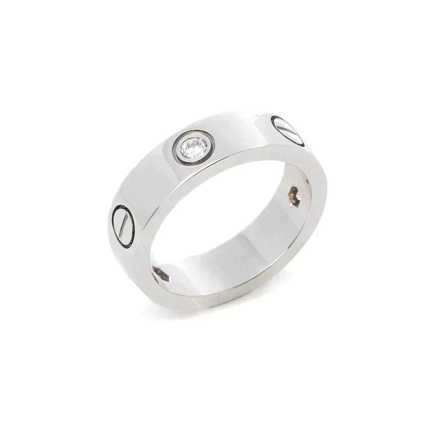 ˇGilded EraˇLOVE RING 5.5MM 3 DIAMONDS SILVER