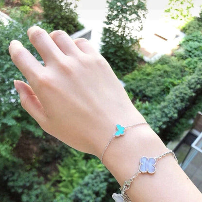 ˇGilded EraˇBUTTERFLY TURQUOISE BUTTERFLY BRACELET SILVER