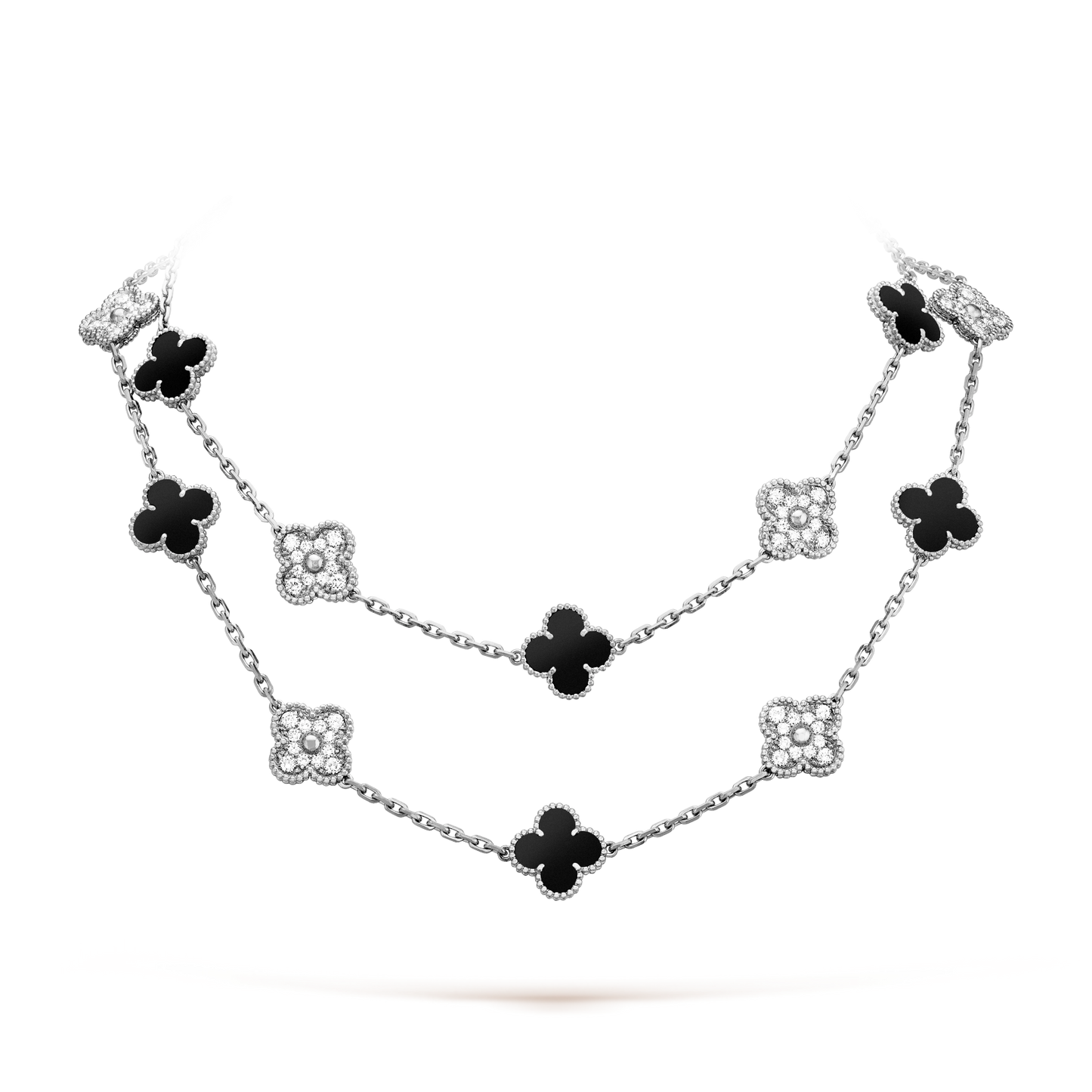 ˇGilded EraˇCLOVER 20 MOTIFS ONYX DIAMOND SILVER