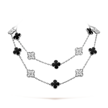 ˇGilded EraˇCLOVER 20 MOTIFS ONYX DIAMOND SILVER