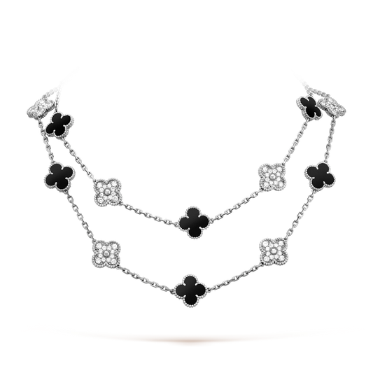 ˇGilded EraˇCLOVER 20 MOTIFS ONYX DIAMOND SILVER
