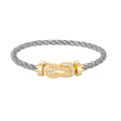 ˇGilded EraˇCHANCE LARGE 8 FIGURE BUCKLE HALF DIAMOND BRACELET GOLD