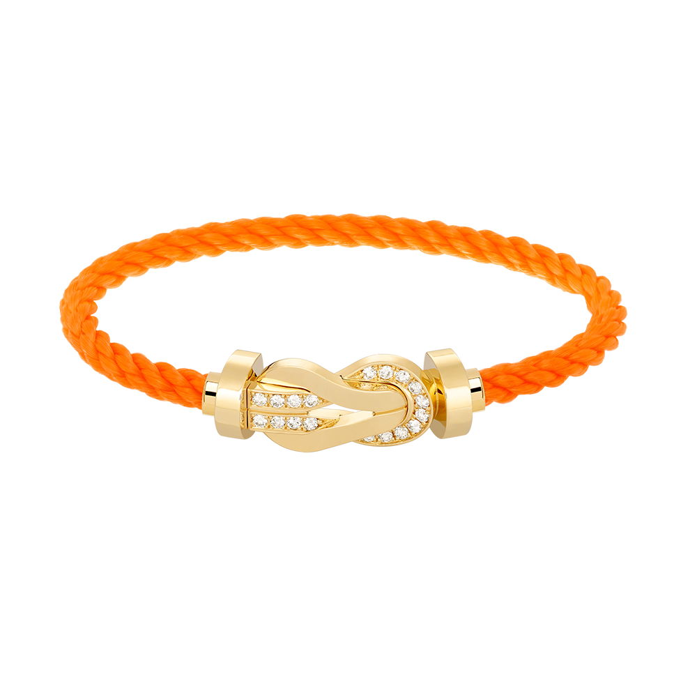ˇGilded EraˇCHANCE LARGE 8 FIGURE BUCKLE HALF DIAMOND BRACELET GOLD