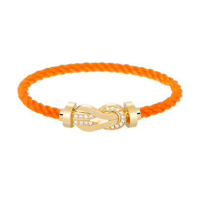 ˇGilded EraˇCHANCE LARGE 8 FIGURE BUCKLE HALF DIAMOND BRACELET GOLD
