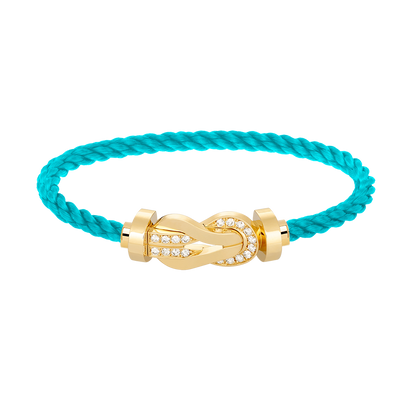 ˇGilded EraˇCHANCE LARGE 8 FIGURE BUCKLE HALF DIAMOND BRACELET GOLD