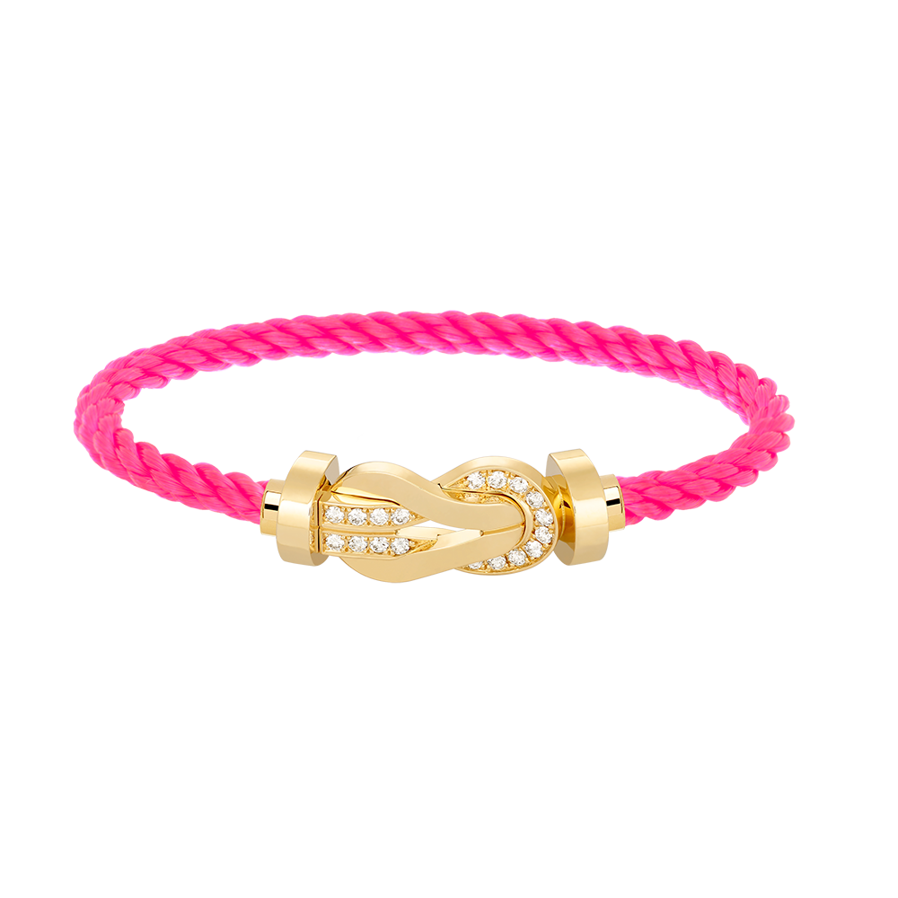 ˇGilded EraˇCHANCE LARGE 8 FIGURE BUCKLE HALF DIAMOND BRACELET GOLD