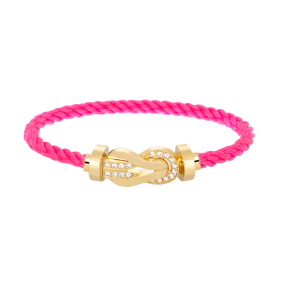 ˇGilded EraˇCHANCE LARGE 8 FIGURE BUCKLE HALF DIAMOND BRACELET GOLD