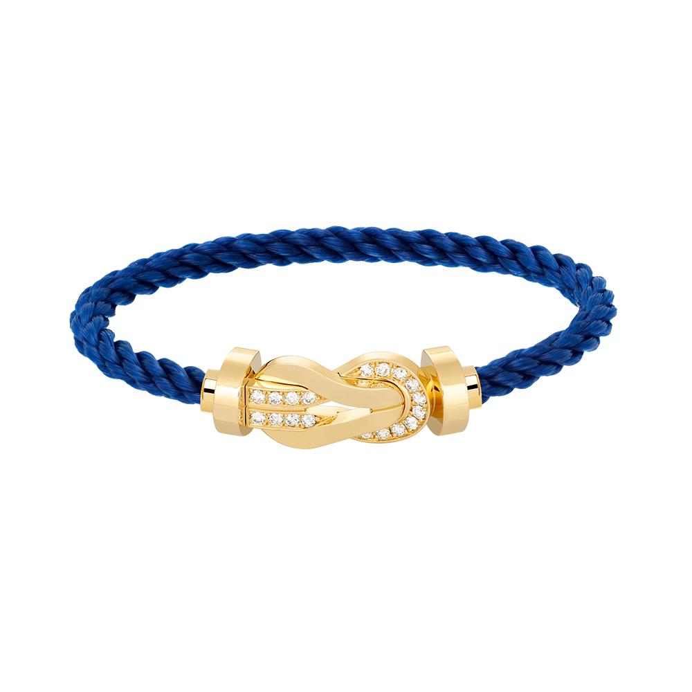 ˇGilded EraˇCHANCE LARGE 8 FIGURE BUCKLE HALF DIAMOND BRACELET GOLD