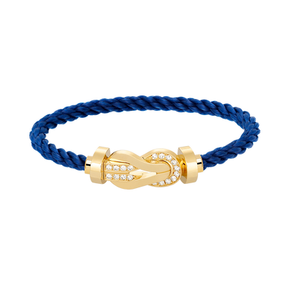 ˇGilded EraˇCHANCE LARGE 8 FIGURE BUCKLE HALF DIAMOND BRACELET GOLD
