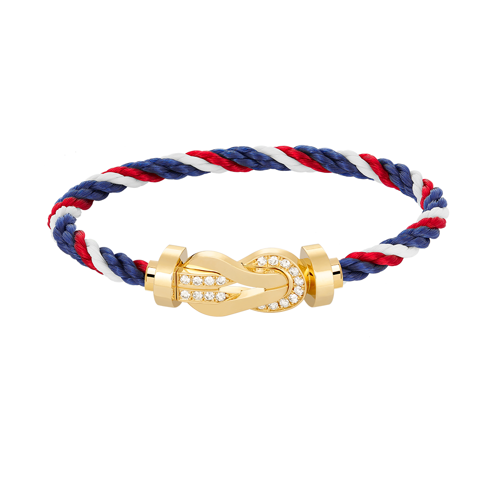 ˇGilded EraˇCHANCE LARGE 8 FIGURE BUCKLE HALF DIAMOND BRACELET GOLD