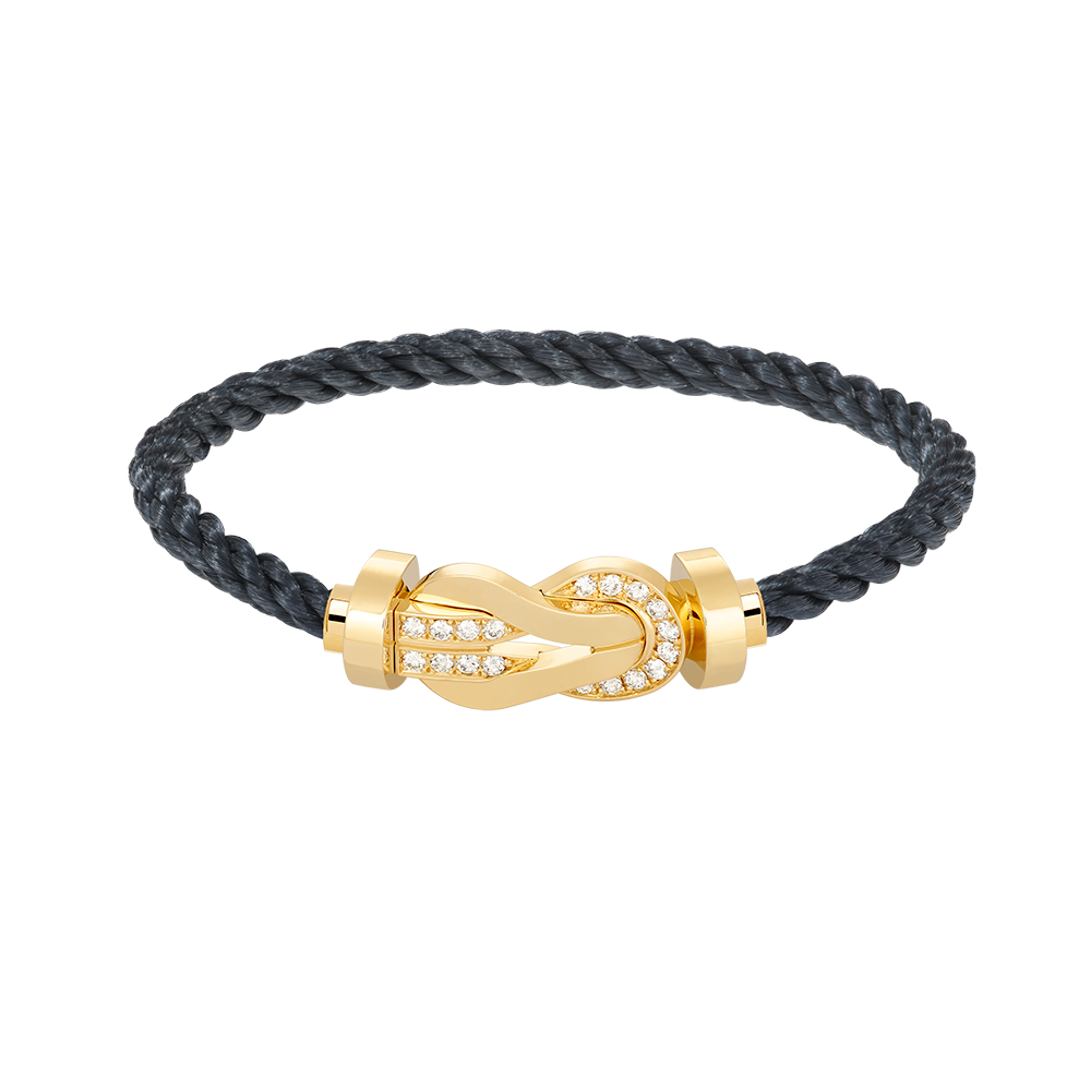 ˇGilded EraˇCHANCE LARGE 8 FIGURE BUCKLE HALF DIAMOND BRACELET GOLD