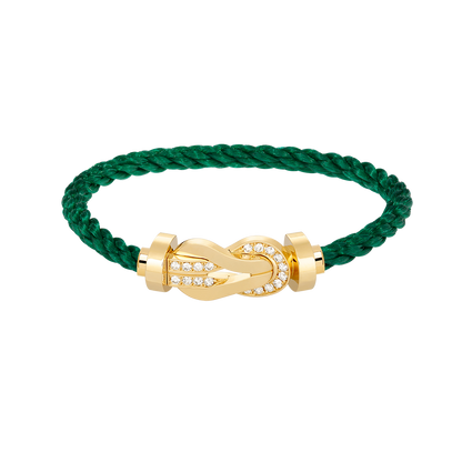 ˇGilded EraˇCHANCE LARGE 8 FIGURE BUCKLE HALF DIAMOND BRACELET GOLD
