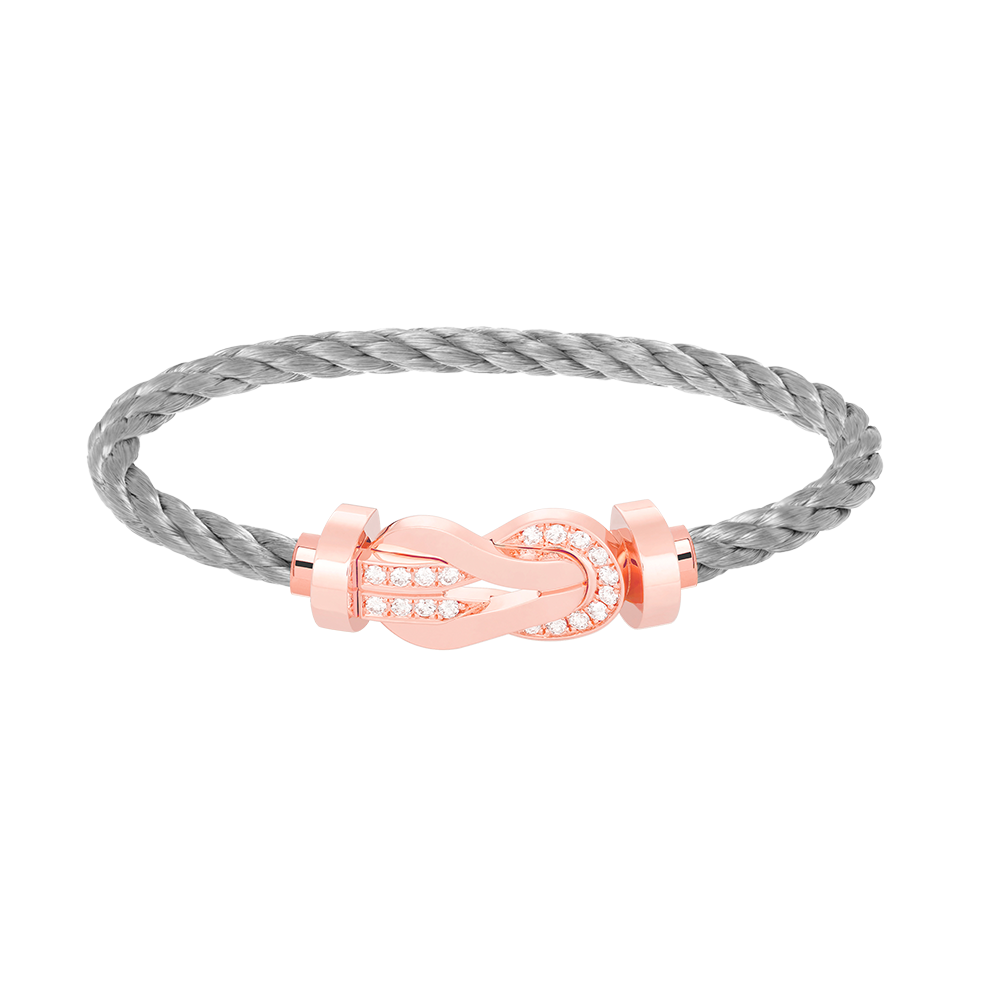 ˇGilded EraˇCHANCE LARGE 8 FIGURE BUCKLE HALF DIAMOND BRACELET ROSE GOLD