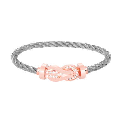 ˇGilded EraˇCHANCE LARGE 8 FIGURE BUCKLE HALF DIAMOND BRACELET ROSE GOLD