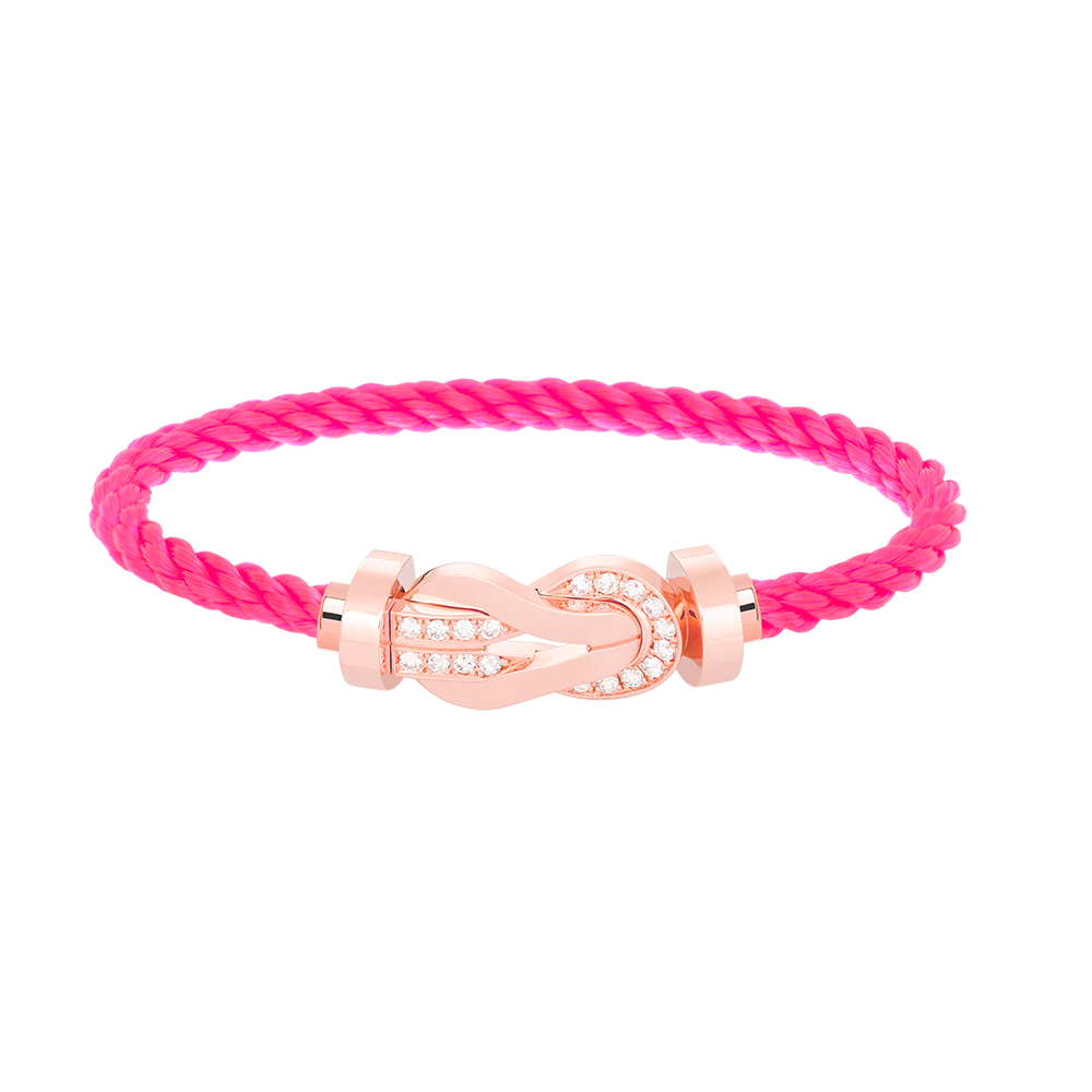 ˇGilded EraˇCHANCE LARGE 8 FIGURE BUCKLE HALF DIAMOND BRACELET ROSE GOLD