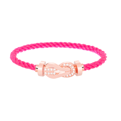 ˇGilded EraˇCHANCE LARGE 8 FIGURE BUCKLE HALF DIAMOND BRACELET ROSE GOLD