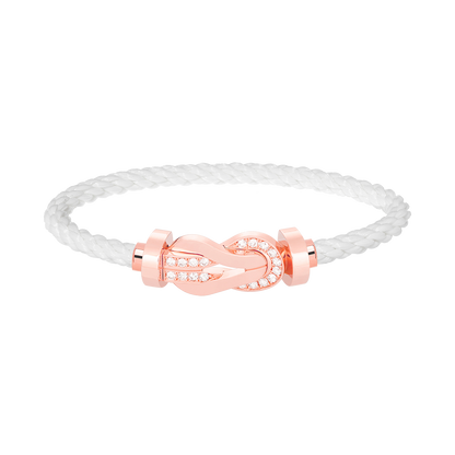 ˇGilded EraˇCHANCE LARGE 8 FIGURE BUCKLE HALF DIAMOND BRACELET ROSE GOLD