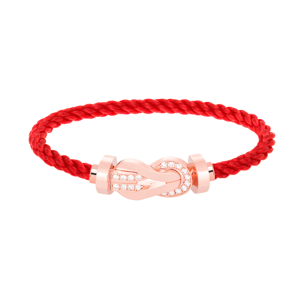 ˇGilded EraˇCHANCE LARGE 8 FIGURE BUCKLE HALF DIAMOND BRACELET ROSE GOLD