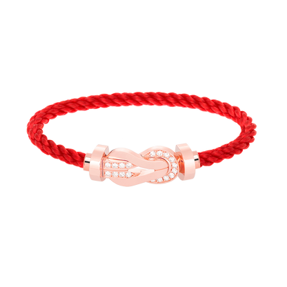 ˇGilded EraˇCHANCE LARGE 8 FIGURE BUCKLE HALF DIAMOND BRACELET ROSE GOLD