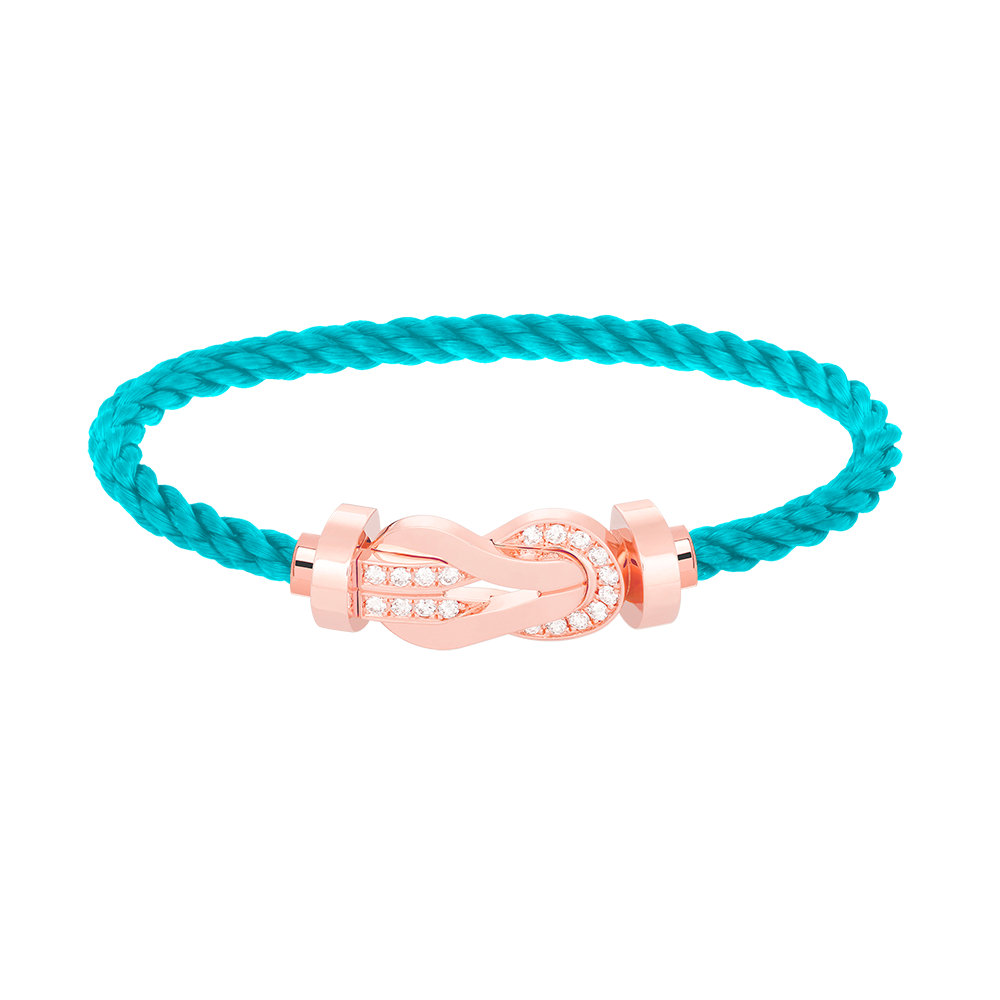 ˇGilded EraˇCHANCE LARGE 8 FIGURE BUCKLE HALF DIAMOND BRACELET ROSE GOLD