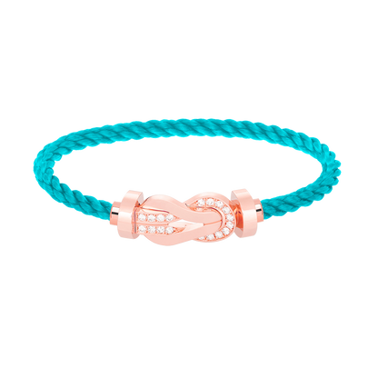 ˇGilded EraˇCHANCE LARGE 8 FIGURE BUCKLE HALF DIAMOND BRACELET ROSE GOLD