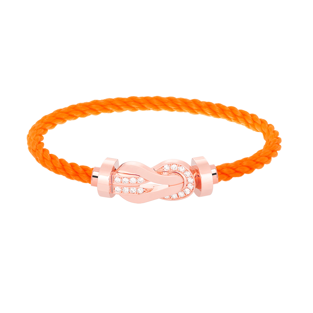 ˇGilded EraˇCHANCE LARGE 8 FIGURE BUCKLE HALF DIAMOND BRACELET ROSE GOLD