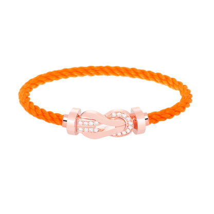 ˇGilded EraˇCHANCE LARGE 8 FIGURE BUCKLE HALF DIAMOND BRACELET ROSE GOLD