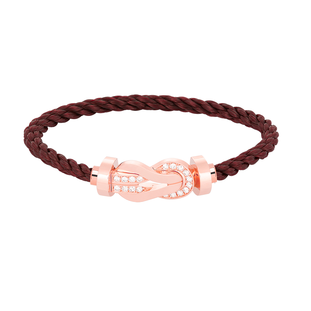 ˇGilded EraˇCHANCE LARGE 8 FIGURE BUCKLE HALF DIAMOND BRACELET ROSE GOLD