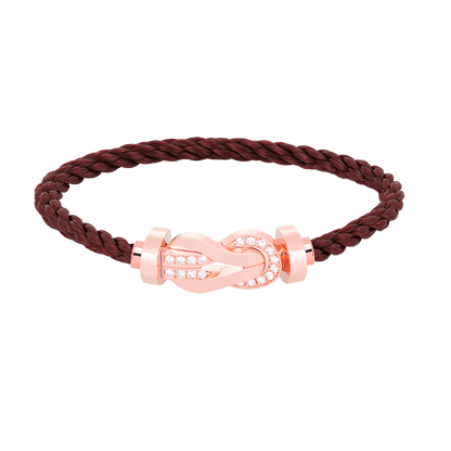 ˇGilded EraˇCHANCE LARGE 8 FIGURE BUCKLE HALF DIAMOND BRACELET ROSE GOLD