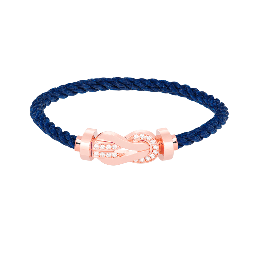 ˇGilded EraˇCHANCE LARGE 8 FIGURE BUCKLE HALF DIAMOND BRACELET ROSE GOLD
