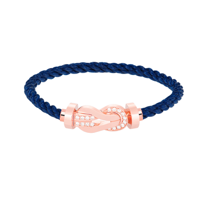ˇGilded EraˇCHANCE LARGE 8 FIGURE BUCKLE HALF DIAMOND BRACELET ROSE GOLD