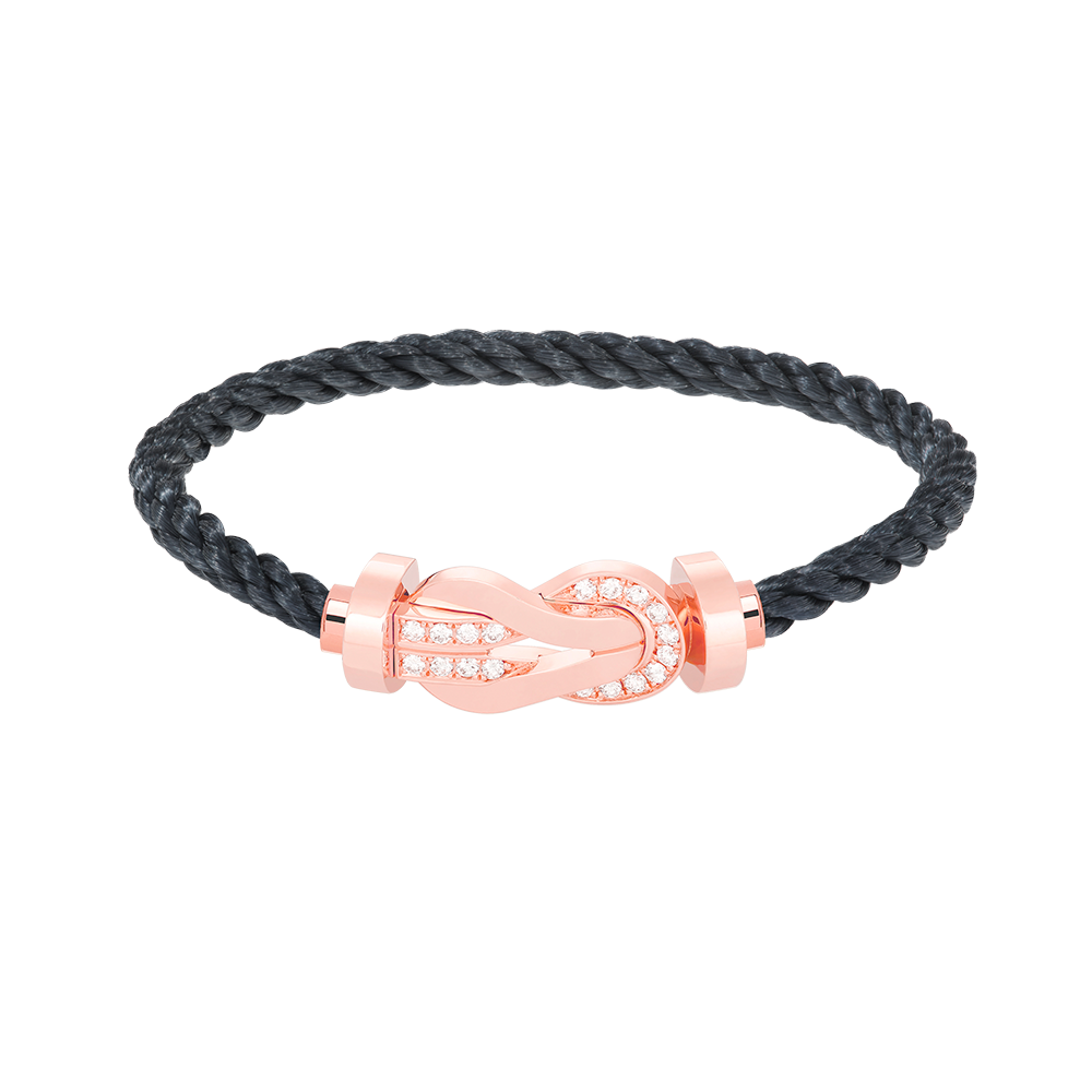 ˇGilded EraˇCHANCE LARGE 8 FIGURE BUCKLE HALF DIAMOND BRACELET ROSE GOLD