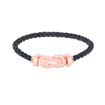 ˇGilded EraˇCHANCE LARGE 8 FIGURE BUCKLE HALF DIAMOND BRACELET ROSE GOLD