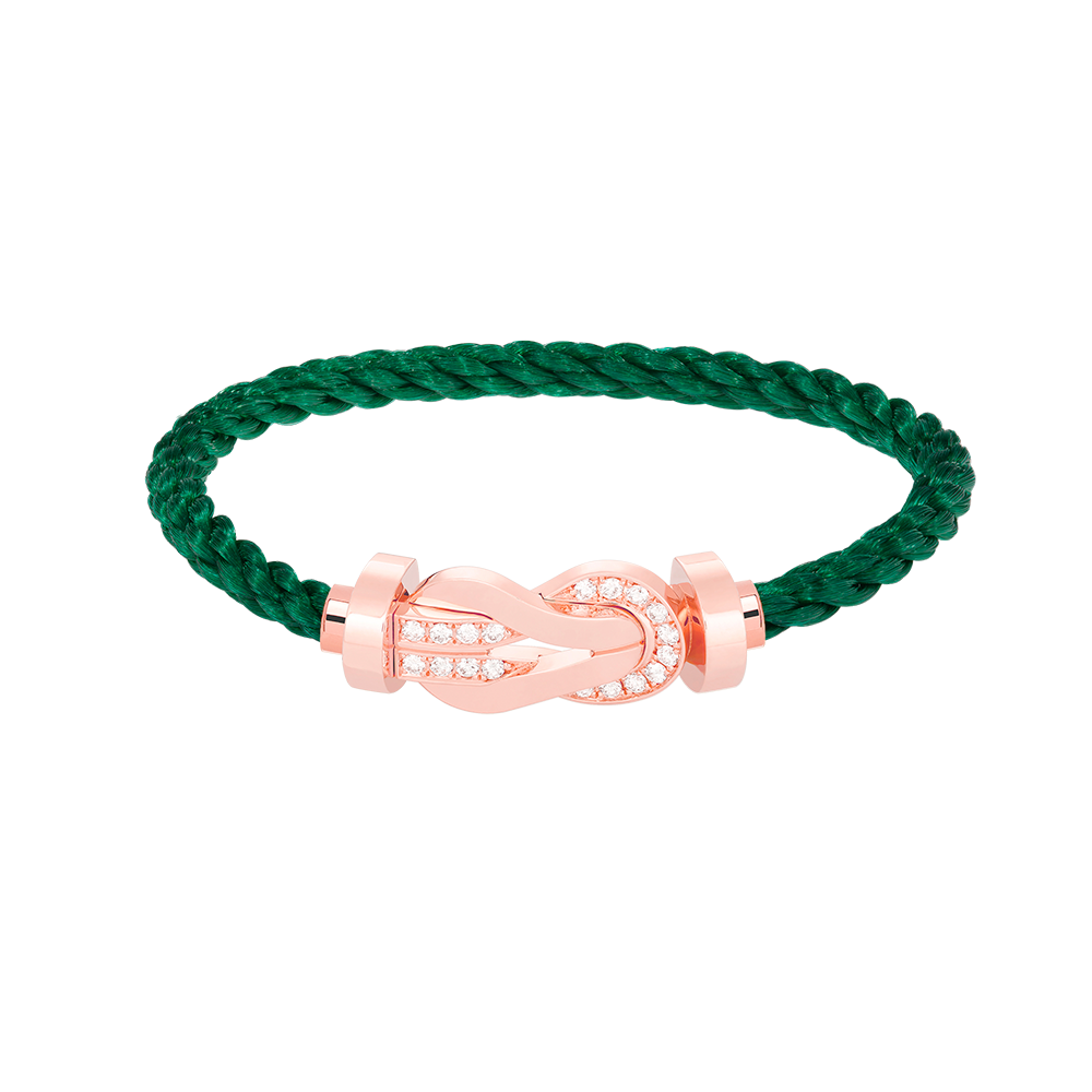 ˇGilded EraˇCHANCE LARGE 8 FIGURE BUCKLE HALF DIAMOND BRACELET ROSE GOLD