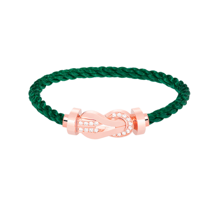 ˇGilded EraˇCHANCE LARGE 8 FIGURE BUCKLE HALF DIAMOND BRACELET ROSE GOLD