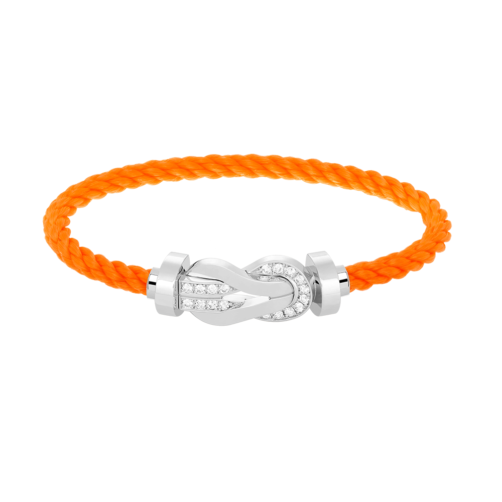 ˇGilded EraˇCHANCE LARGE 8 FIGURE BUCKLE HALF DIAMOND BRACELET SILVER