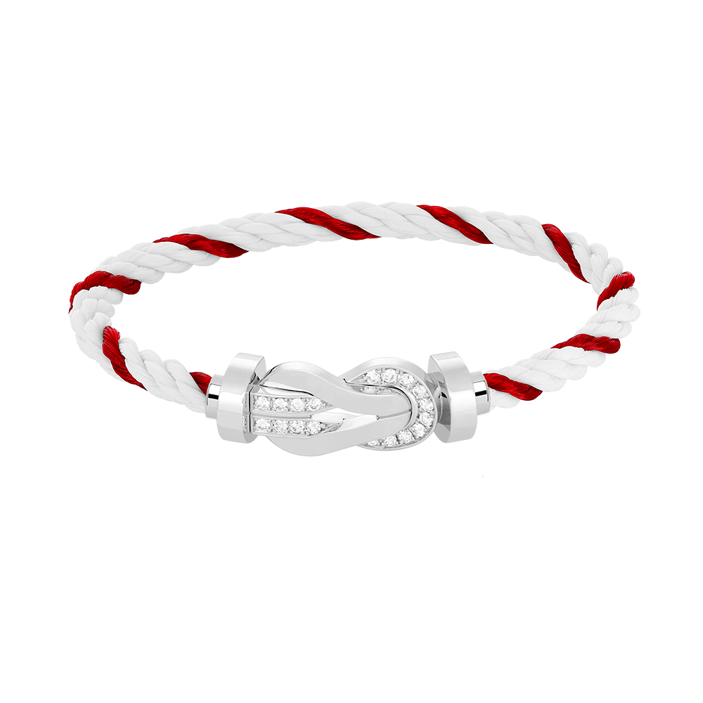 ˇGilded EraˇCHANCE LARGE 8 FIGURE BUCKLE HALF DIAMOND BRACELET SILVER