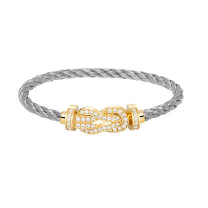ˇGilded EraˇCHANCE LARGE 8 FIGURE BUCKLE FULLDIAMOND BRACELET GOLD