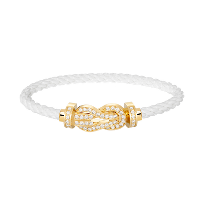 ˇGilded EraˇCHANCE LARGE 8 FIGURE BUCKLE FULLDIAMOND BRACELET GOLD